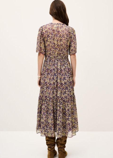 Vestido flores amarillas midi