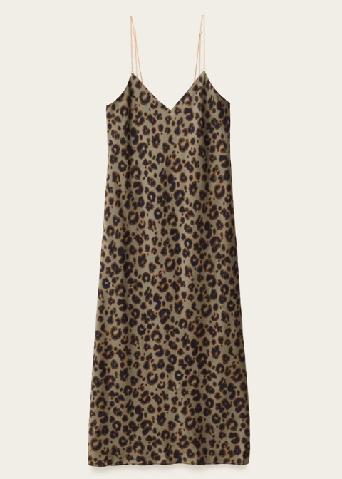 Vestido verde caqui print