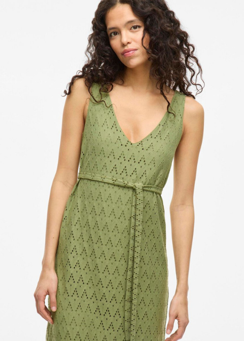 Vestido VILA verde calado tirantes