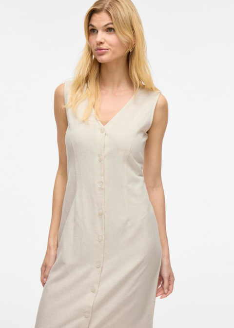 Vestido VILA beige midi camisero