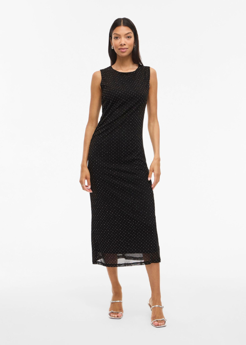 Vestido VILA negro drapeado