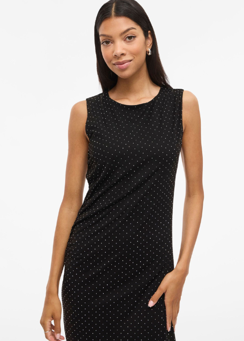 Vestido VILA negro drapeado