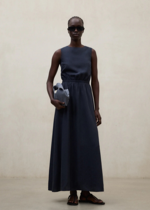 Vestido ECOALF azul marino midi