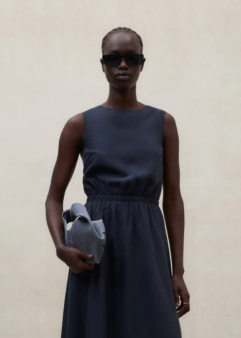 Vestido ECOALF azul marino midi