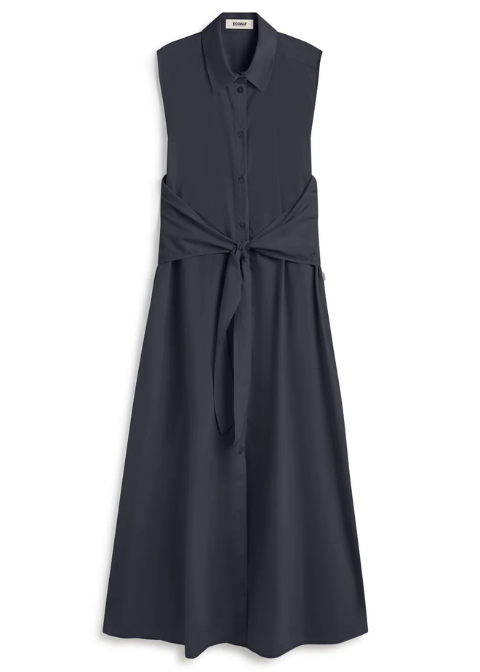 Vestido ECOALF azul oscuro midi camisero