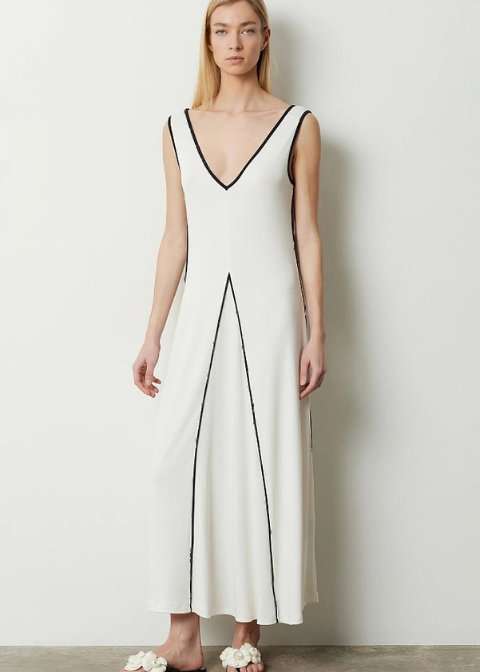 Vestido BSB mujer blanco midi