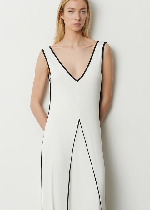 Vestido BSB mujer blanco midi