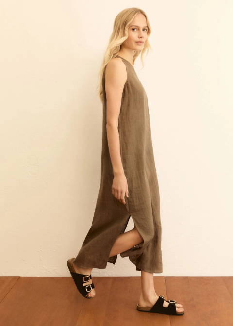 Vestido EMME MARELLA color arena lino