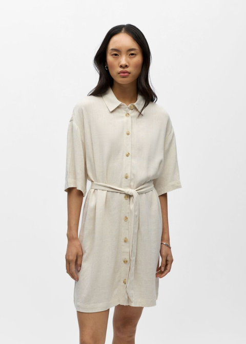 Vestido OBJECT beige camisero