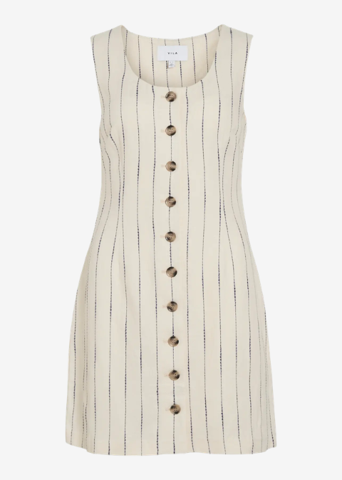 Vestido VILA beige rayas