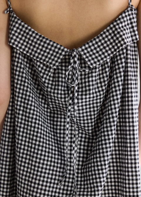 Vestido BELLEROSE blanco cuadrito vichy