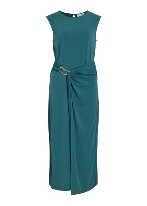 Vestido VILA verde mar midi