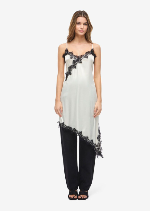 Vestido NOISY puntilla negra satén