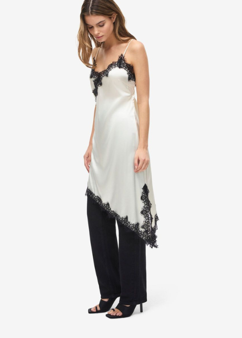 Vestido NOISY puntilla negra satén