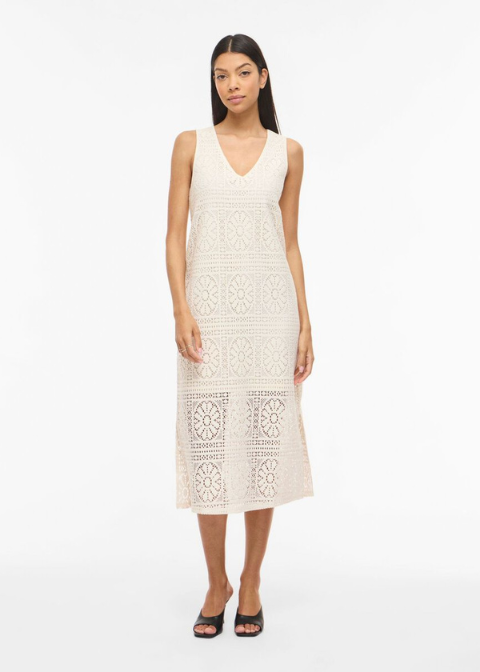 Vestido VILA beige calado forrado