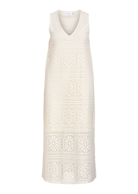 Vestido VILA beige calado forrado