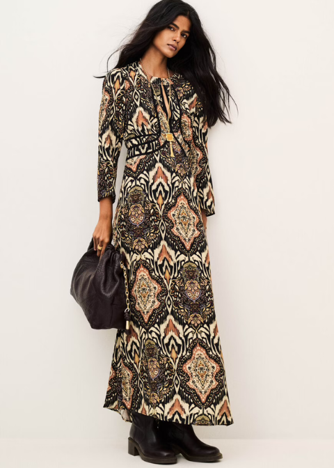 Vestido BA&SH estampado de manga tres cuartos