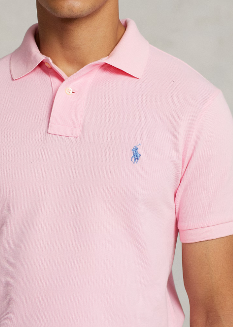 Polo rosa claro  logo azul