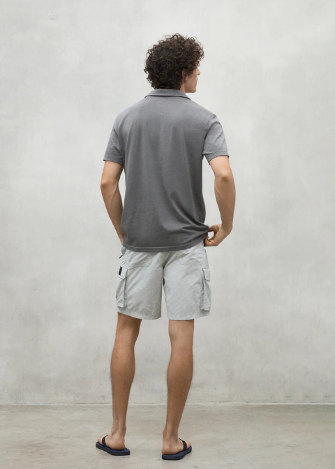 Polo gris algodón sin botones