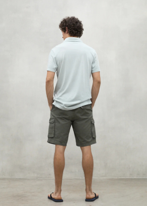 Polo azul perla algodón