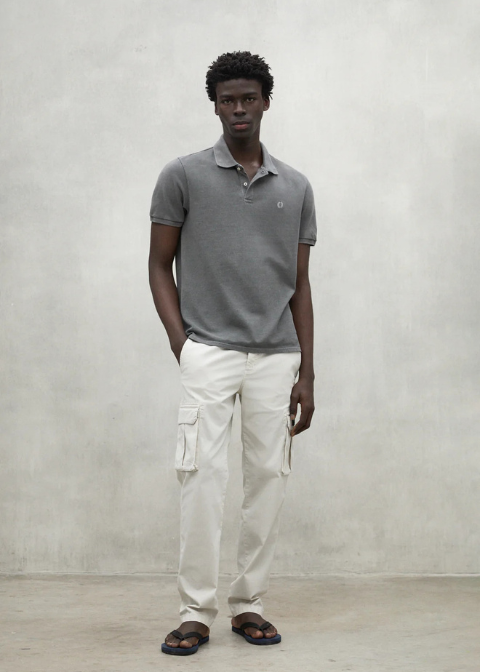 Polo gris topo piqué
