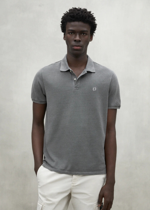 Polo gris topo piqué