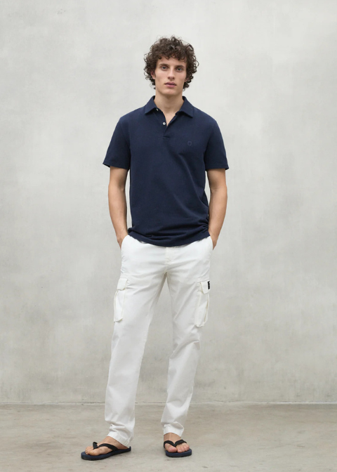 Polo azul marino textura