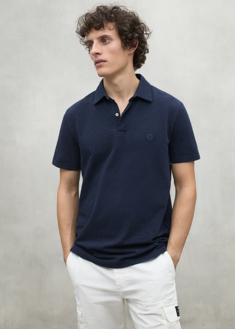 Polo azul marino textura