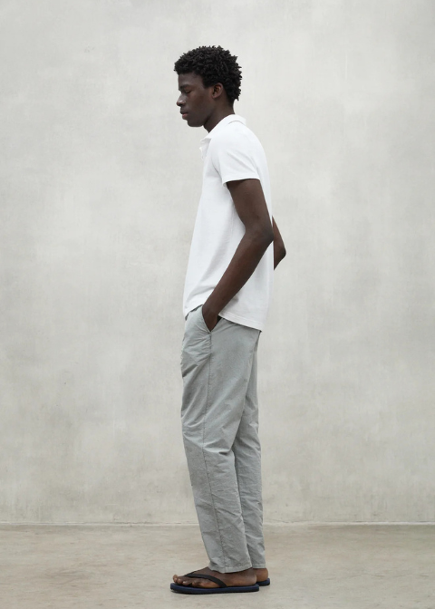 Polo blanco textur pique