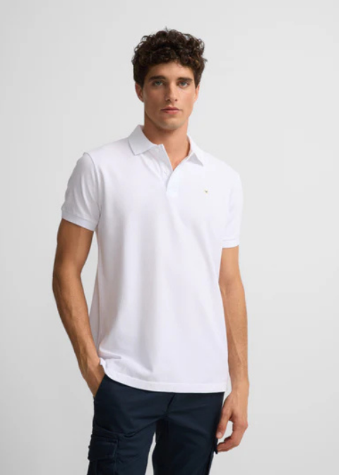 Polo blanco pique miniparche