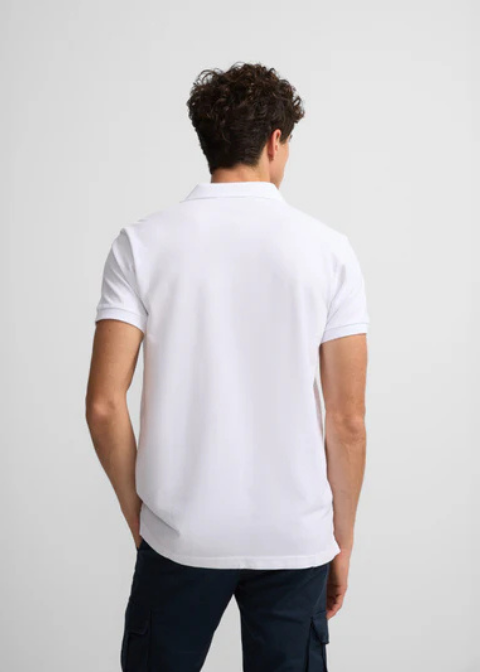Polo blanco pique miniparche