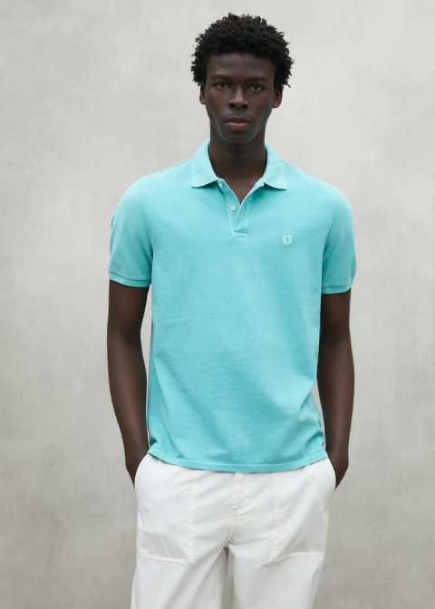 Polo turquesa piqué