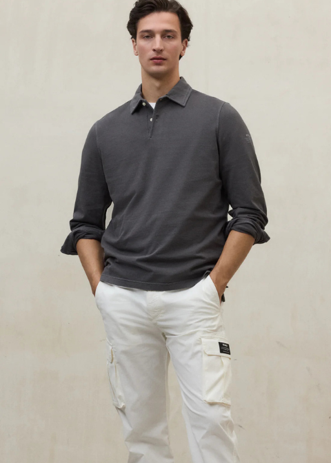 Polo ECOALF gris oscuro