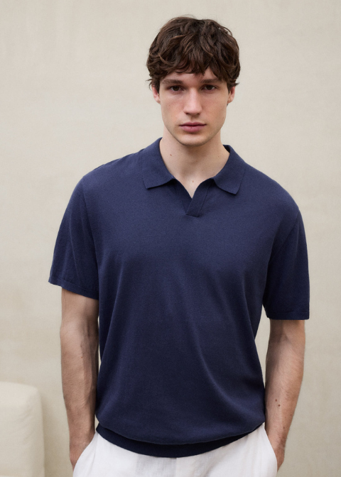 Polo ECOALF azul marino punto