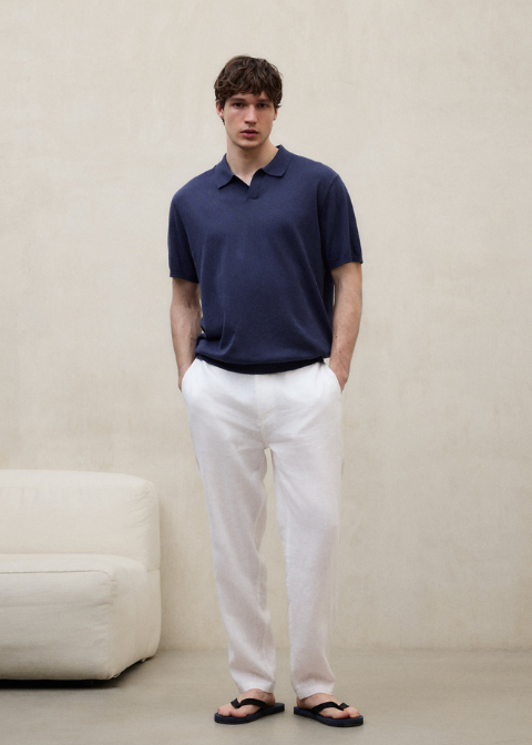 Polo ECOALF azul marino punto