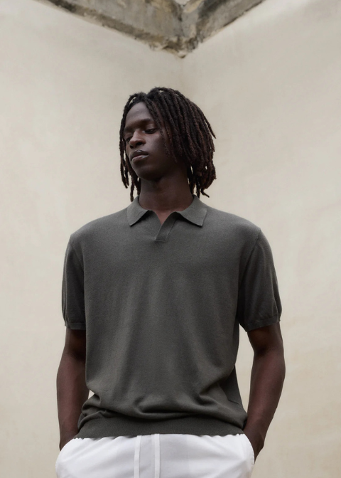 Polo ECOALF verde oscuro punto