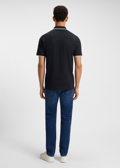Polo HUGO BOSS azul marino ribete blanco