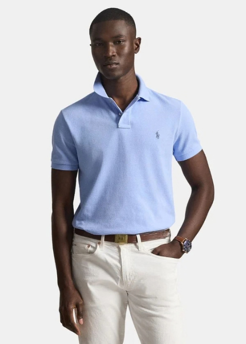 Polo RALPH LAUREN azul claro pique