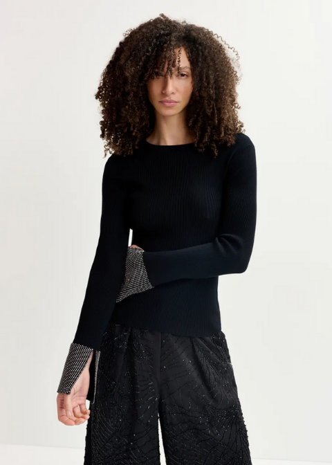 Top ESSENTIEL negro puño brillante