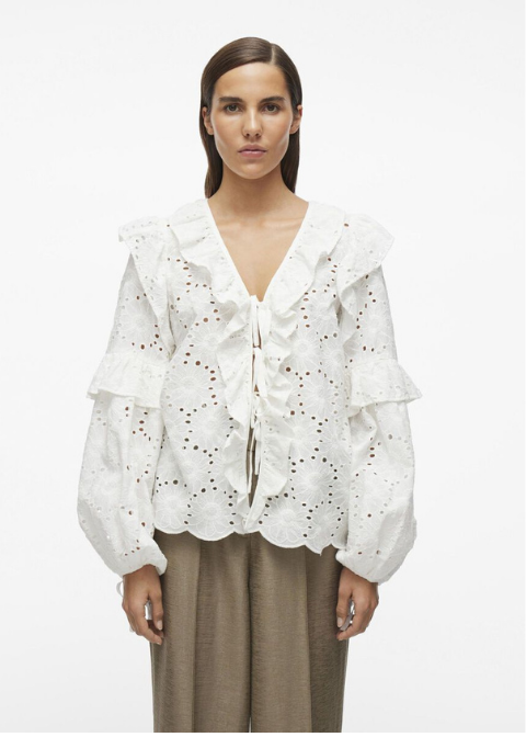 Top ROUGE EDIT blanco con lazos