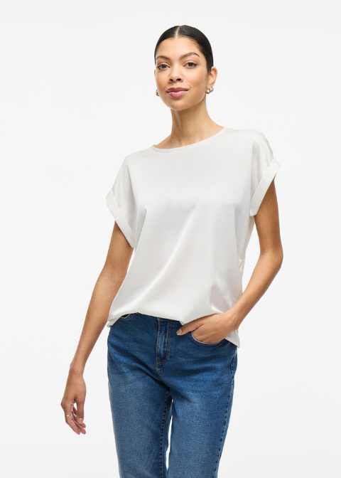 Top VIELLETTE blanco satén