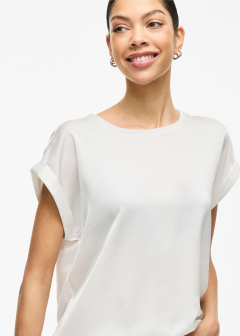 Top VIELLETTE blanco satén