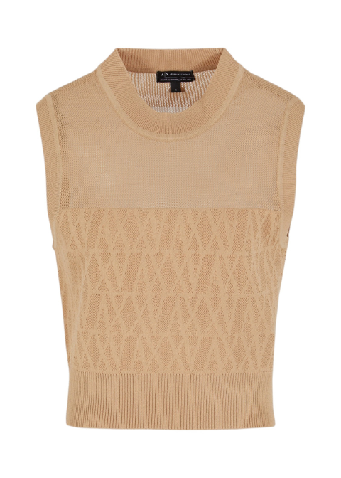 Top beige punto logo
