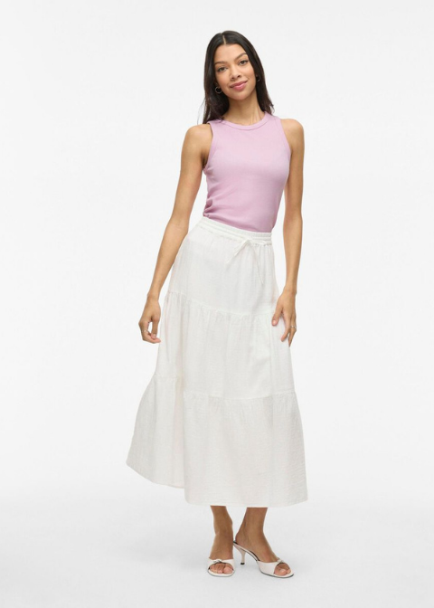 Top VILA  rosa malva canalé tirantes