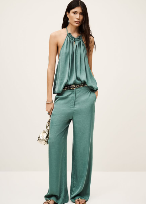 Top BA&SH verde agua saten