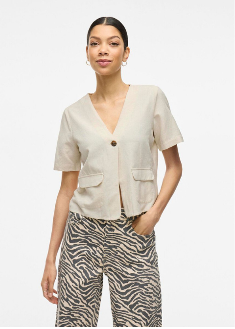 Top VILA beige con bolsillos delanteros