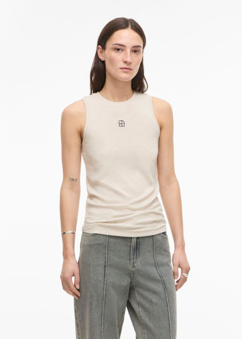 Top ROUGE EDIT beige tirante ancho