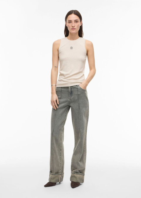 Top ROUGE EDIT beige tirante ancho