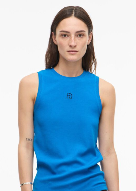 Top ROUGE EDIT azul tirante