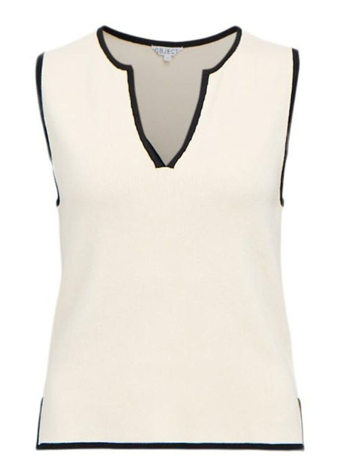 Top OBJECT beige canalé